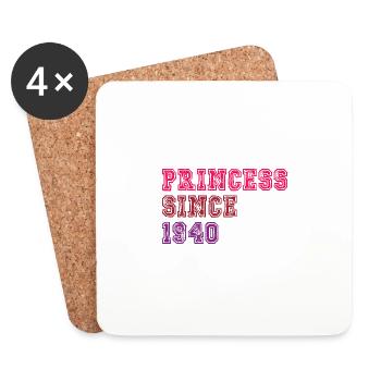 Princesse d’anniversaire des années 1940 - Dessous de verre (lot de 4) - blanc - Devant