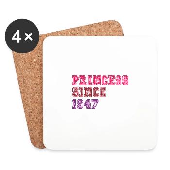 1947 Geburtstag Prinzessin - Untersetzer (4er-Set) - Weiß - Vorne