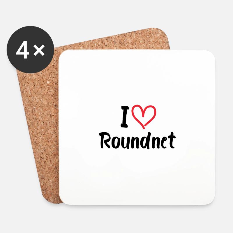 I love Roundnet/ Ich liebe Roundnet Herz Design - Untersetzer (4er-Set) - Weiß