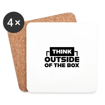 Think outside of the box - Untersetzer (4er-Set) - Weiß - Vorne
