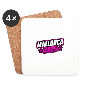 Mallorca 2025 Spruch - Untersetzer (4er-Set) - Weiß - Vorne