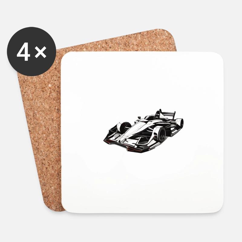 Motorsport Formel Design - Untersetzer (4er-Set) - Weiß