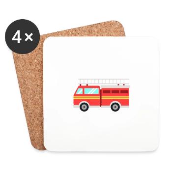 Firefighters car - Coasters (set of 4) - white - Front