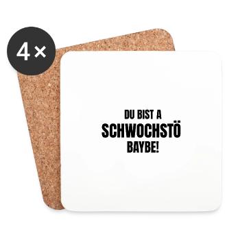 Du bist a Schwochstö Baybe - Untersetzer (4er-Set) - Weiß - Vorne