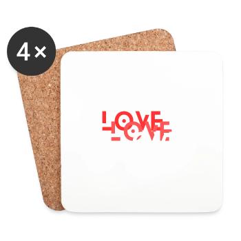 love - Untersetzer (4er-Set) - Weiß - Vorne