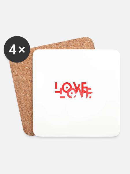 love - Untersetzer (4er-Set) - Weiß