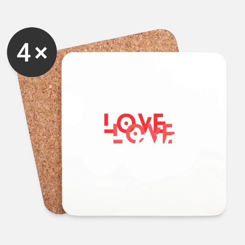 love - Untersetzer (4er-Set) - Weiß