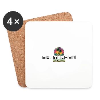 Palmiers de vacances d’Amsterdam 2025 - Dessous de verre (lot de 4) - blanc - Devant