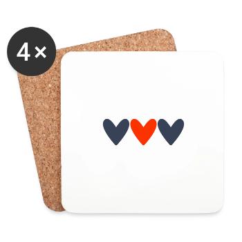 LIEBE. PAAR. ICH HABE GERADE GEHEIRATET. Junggesellinnenabschied. VALENTINSTAG. - Untersetzer (4er-Set) - Weiß - Vorne