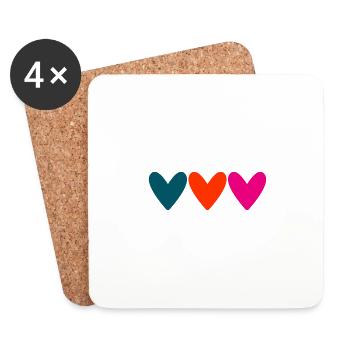 VALENTINE'S DAY. Bachelorette party. I LOVE YOU. I LOVE YOU. LOVE - Coasters (set of 4) - white - Front