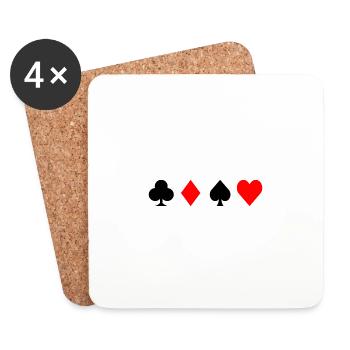 All symbols Poker / Skat / ... - Coasters (set of 4) - white - Front