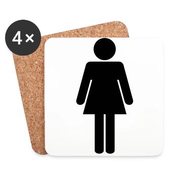 Frau - Untersetzer (4er-Set) - Weiß - Vorne