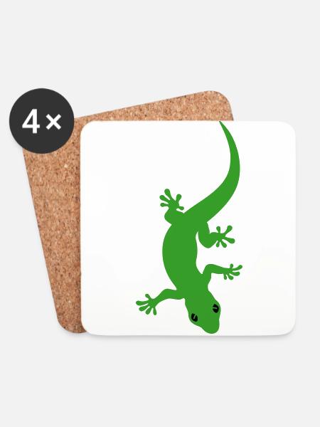 Gecko - Coasters (set of 4) - white