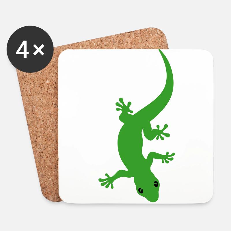 Gecko - Untersetzer (4er-Set) - Weiß