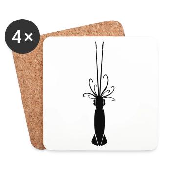Squid - Coasters (set of 4) - white - Front