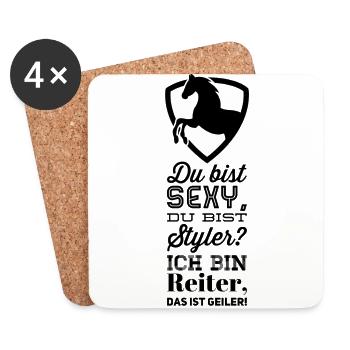 Pferde: Ich bin Reiter das ist geiler - Untersetzer (4er-Set) - Weiß - Vorne