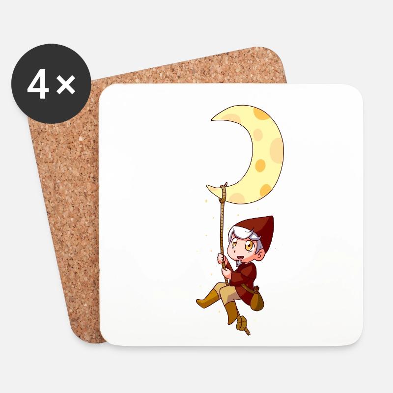 Sandman mit Mond - Untersetzer (4er-Set) - Weiß