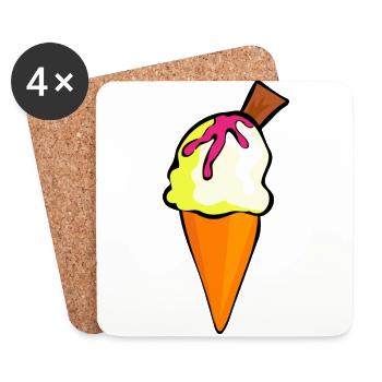 eis eiscreme restaurant ice cream sundae17 - Untersetzer (4er-Set) - Weiß - Vorne