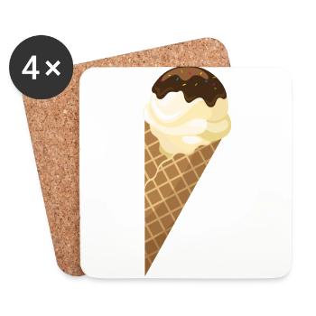 eis eiscreme restaurant ice cream sundae25 - Untersetzer (4er-Set) - Weiß - Vorne