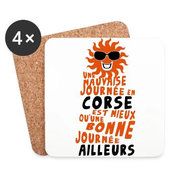 corse citation mauvaise journee mieux bonne ailleu - Dessous de verre (lot de 4) - blanc - Devant