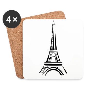 Eiffel tower - Coasters (set of 4) - white - Front