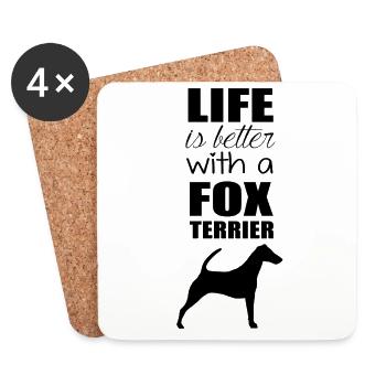 FOXTERRIER BLACK - Untersetzer (4er-Set) - Weiß - Vorne