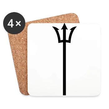 trident - Dessous de verre (lot de 4) - blanc - Devant