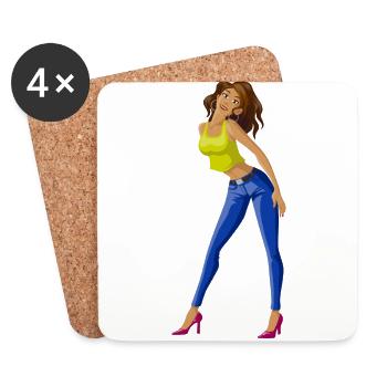 ballerina ballet dance dancer dance dancer yoga60 - Coasters (set of 4) - white - Front