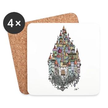 Prinzessinnenschloss - Coasters (set of 4) - white - Front