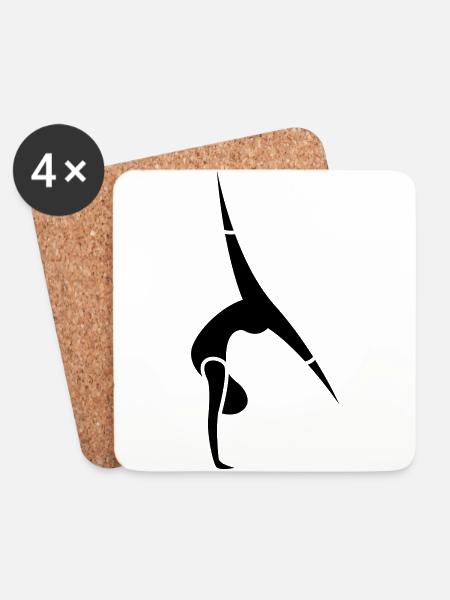 Gymnastics - Gymnast - Coasters (set of 4) - white
