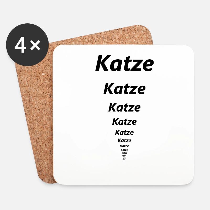 Katze Katze Katze - Untersetzer (4er-Set) - Weiß