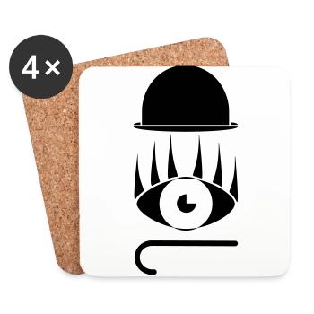 Eye Hat Stick Abstract Gift Idea Graphics - Coasters (set of 4) - white - Front