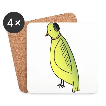 Mom bird - Coasters (set of 4) - white - Front