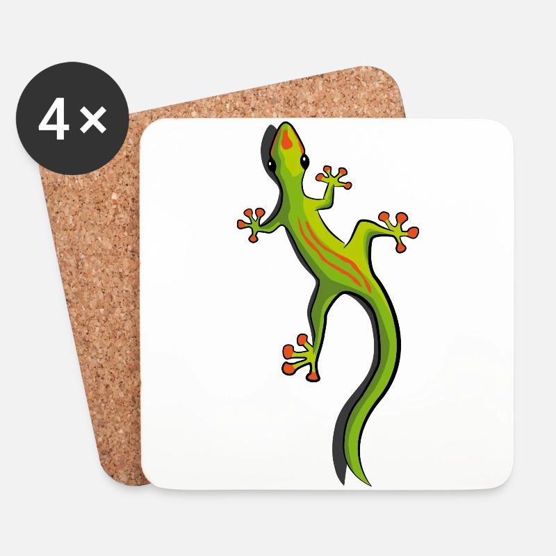 Gecko - Untersetzer (4er-Set) - Weiß
