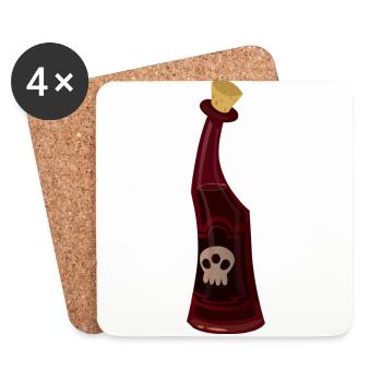 Bottle with poison - Coasters (set of 4) - white - Front