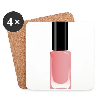 Nail polish nails paint gift gift idea - Coasters (set of 4) - white - Front
