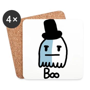 cute ghost - Coasters (set of 4) - white - Front