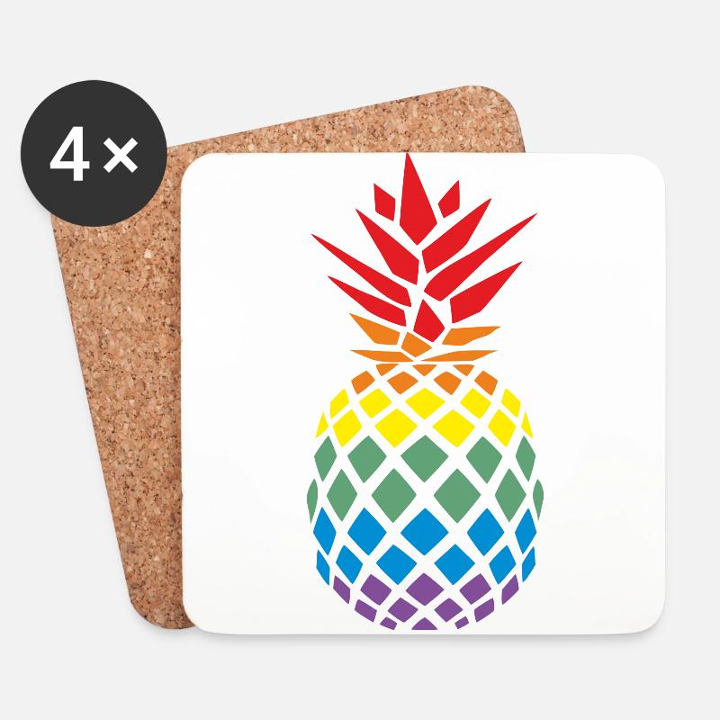 Einfach gute Ananas - Untersetzer (4er-Set) - Weiß