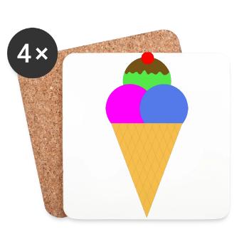 Crème glacée - gelato - Dessous de verre (lot de 4) - blanc - Devant