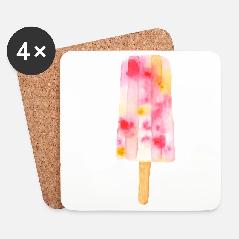 Eiscreme - Untersetzer (4er-Set) - Weiß