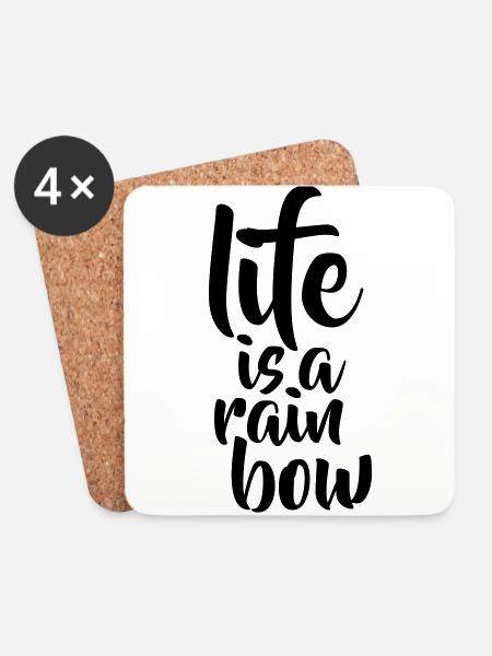 life is a rainbow - Untersetzer (4er-Set) - Weiß