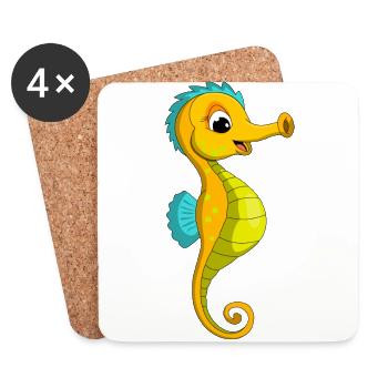 lorey.w "little seahorse", girl - Coasters (set of 4) - white - Front