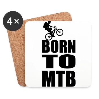 Born to VTT - Dessous de verre (lot de 4) - blanc - Devant