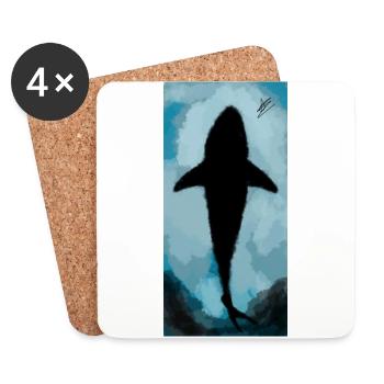 shark - Coasters (set of 4) - white - Front