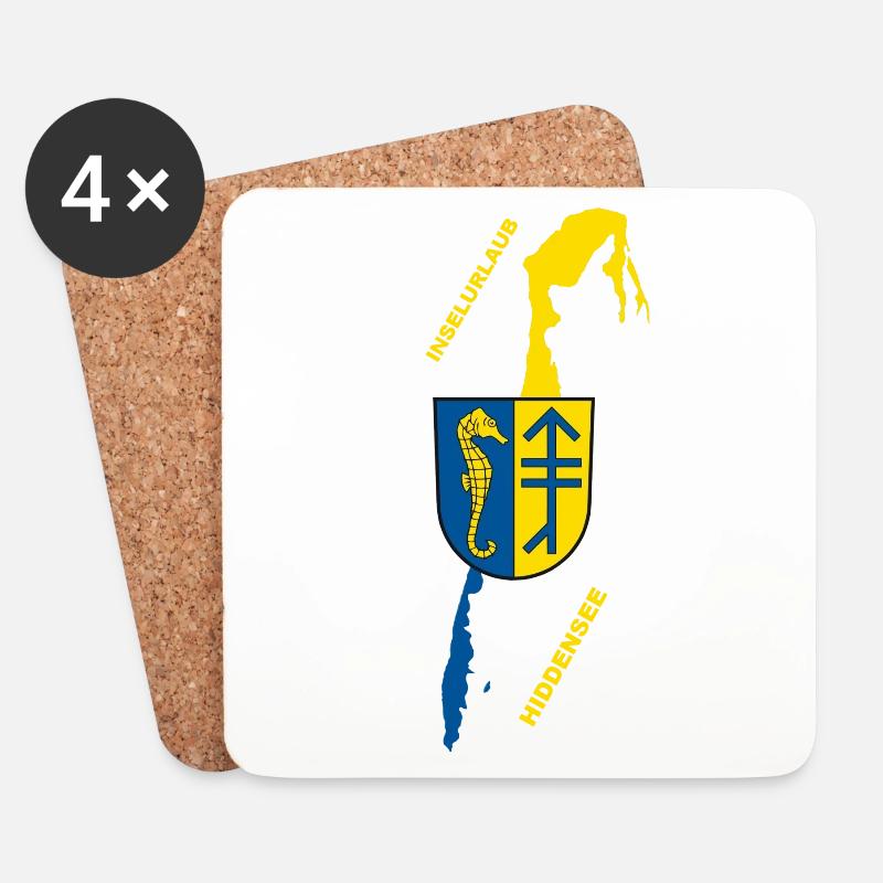 Hiddensee Ostsee Insel Urlaub - Untersetzer (4er-Set) - Weiß