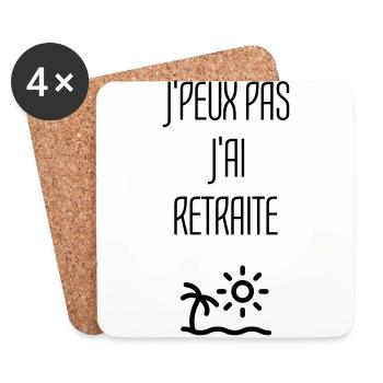 Retirement Retired Ruhestand Retraite Retraitée - Coasters (set of 4) - white - Front
