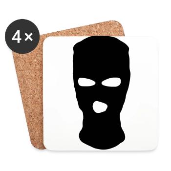 Storm mask / ski mask black - Coasters (set of 4) - white - Front