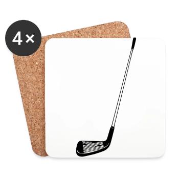 bâton de golf - Dessous de verre (lot de 4) - blanc - Devant