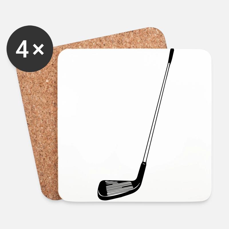 Golfschläger - Untersetzer (4er-Set) - Weiß