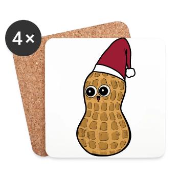 Nain Peanut Gnome Nikolaus Père Noël Noël - Dessous de verre (lot de 4) - blanc - Devant